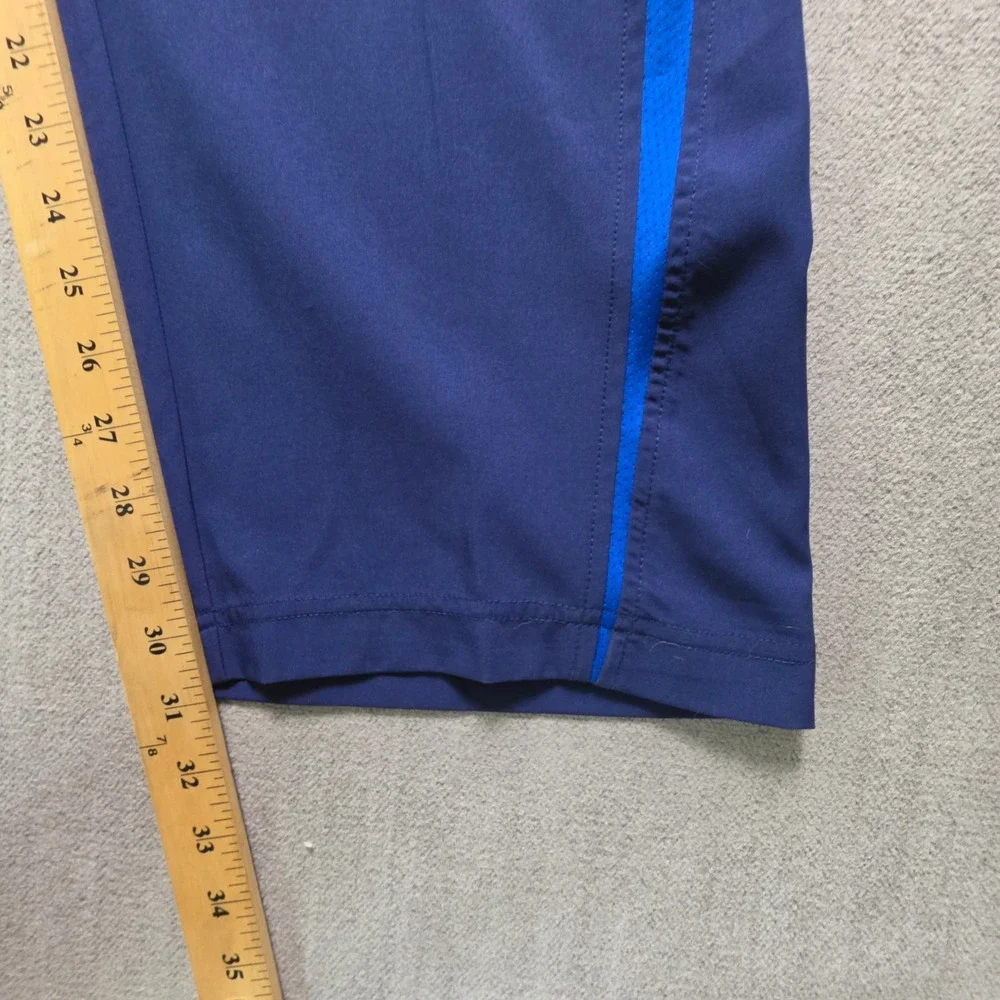 Reebok Athletic Pants Men Large Blue Polyester Spandex Track Joggers